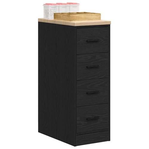 Garažni ormar za odlaganje crni 30x51x85 cm masivne borovine - Crna 30 x 51 x 85 cm 1 4 ladice 4 zásuvky Cijena