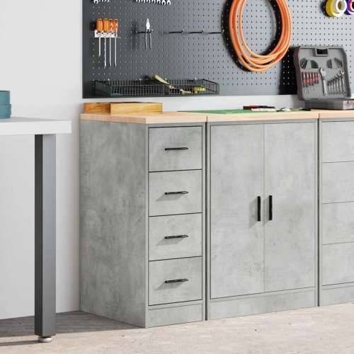 Garažni ormar za odlaganje 30x51x85 cm masivne borovine - Beton siva 30 x 51 x 85 cm 1 4 ladice 4 zásuvky Cijena