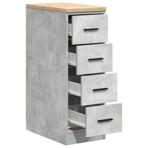 Garažni ormar za odlaganje 30x51x85 cm masivne borovine - Beton siva 30 x 51 x 85 cm 1 4 ladice 4 zásuvky Cijena
