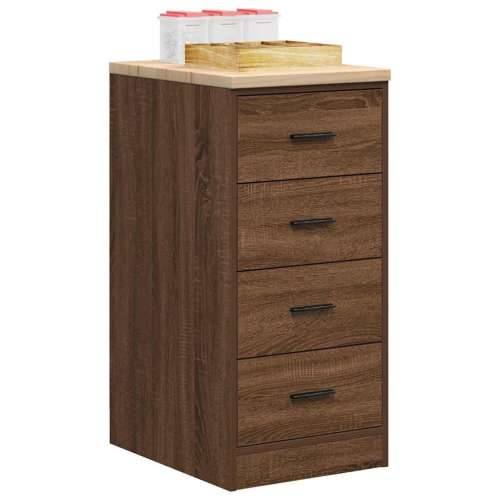 Garažni ormar za odlaganje 40x51x85 cm masivne borovine - Smeđi hrast 40 x 51 x 85 cm 1 4 ladice 4 zásuvky Cijena