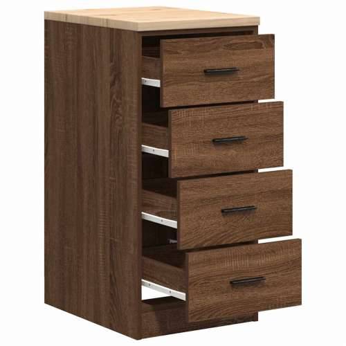 Garažni ormar za odlaganje 40x51x85 cm masivne borovine - Smeđi hrast 40 x 51 x 85 cm 1 4 ladice 4 zásuvky Cijena