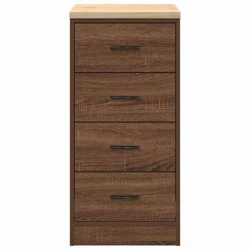 Garažni ormar za odlaganje 40x51x85 cm masivne borovine - Smeđi hrast 40 x 51 x 85 cm 1 4 ladice 4 zásuvky Cijena