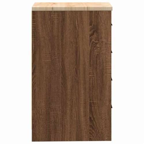 Garažni ormar za odlaganje 40x51x85 cm masivne borovine - Smeđi hrast 40 x 51 x 85 cm 1 4 ladice 4 zásuvky Cijena
