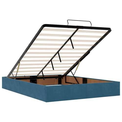 Otomanski krevet s madracem&LED tamnoplavi 140x190cm baršunasti - Tamno plava 140 x 190 cm Gladak dizajn Cijena