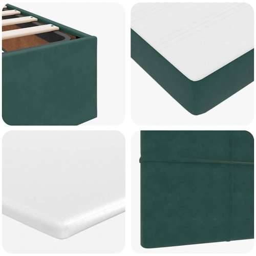 Otomanski krevet s madracem i LED 160x200 cm baršunasti - Tamnozelena 160 x 200 cm Blok s kvadratima Cijena