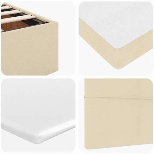 Otomanski krevet s madracem krem 180x200cm od tkanine - Krema 180 x 200 cm Blok s kvadratima Cijena