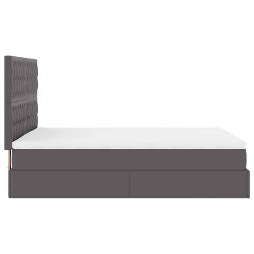 Otomanski krevet s madracima i LED sivi 140x190cm umjetna koža - Siva 140 x 190 cm Cijena