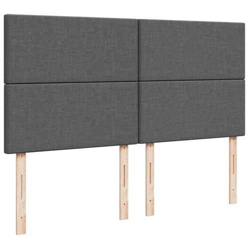 Otomanski krevet s madracem i LED tamnosivi 160x200cm tkanine - Tamno siva 160 x 200 cm Gladak dizajn Cijena