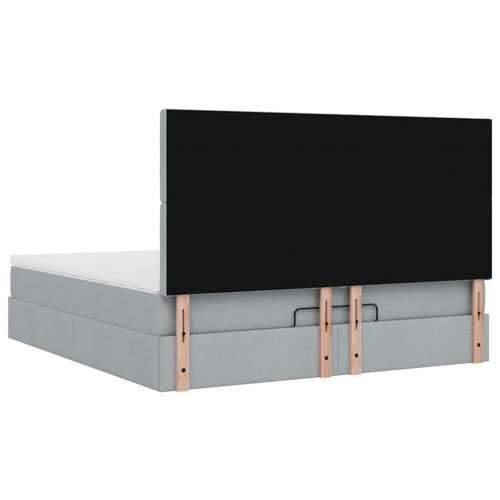 Otomanski krevet s madracem&LED svijetlosivi 180x200cm tkanine - Svjetlosiva 180 x 200 cm gumbi Cijena