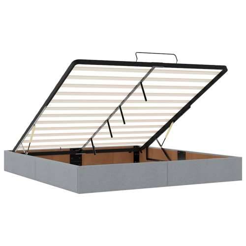 Otomanski krevet s madracem&LED svijetlosivi 180x200cm tkanine - Svjetlosiva 180 x 200 cm gumbi Cijena