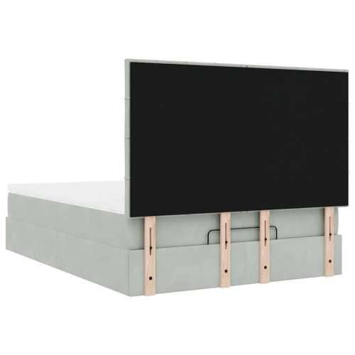 Otomanski krevet s madracima i LED 140x200 cm baršunasti - Svjetlosiva 140 x 200 cm Blok s kvadratima Cijena
