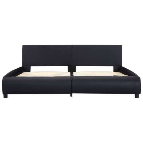 Okvir za krevet od umjetne kože s LED svjetlom crni 180x200 cm  - Crna 180 x 200 cm Cijena