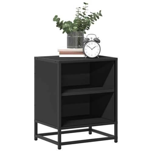 Noćni ormarić crni 40x31x50 cm Konstruirano drvo i metal - Crna 1 Cijena