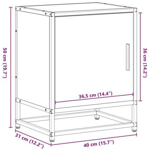 Noćni ormarić Sivi Sonoma 40x31x50 cm Konstruirano drvo i metal - Sivi hrast sonoma 1 Cijena