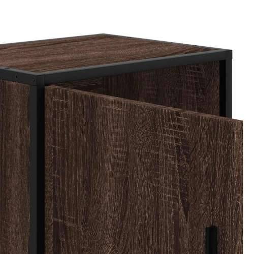 Noćni ormarić smeđi hrast 40x31x50 cm Konstruirano drvo i metal - Smeđi hrast 1 Cijena
