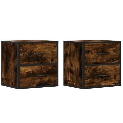 Zidni noćni ormarići 2 kom dimljeni hrast 40x31x39,5 cm - Dimljeni hrast 2 Cijena