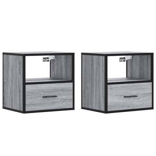 Zidni noćni ormarići 2 kom Sivi Sonoma 40x31x39,5 cm - Sivi hrast sonoma 2 Cijena