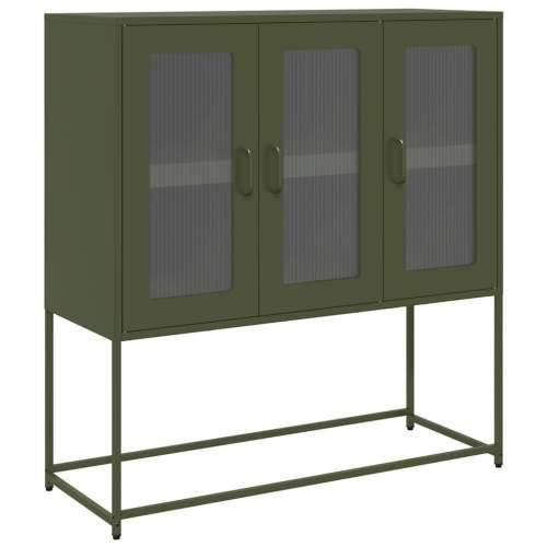 Komoda maslinastozelena 100,5x39x107 cm hladno valjani čelik - Maslinovo zelena 1 Cijena