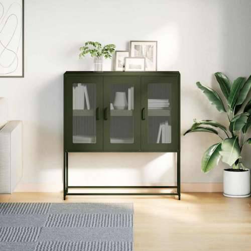 Komoda maslinastozelena 100,5x39x107 cm hladno valjani čelik - Maslinovo zelena 1 Cijena