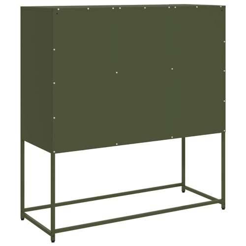 Komoda maslinastozelena 100,5x39x107 cm hladno valjani čelik - Maslinovo zelena 1 Cijena