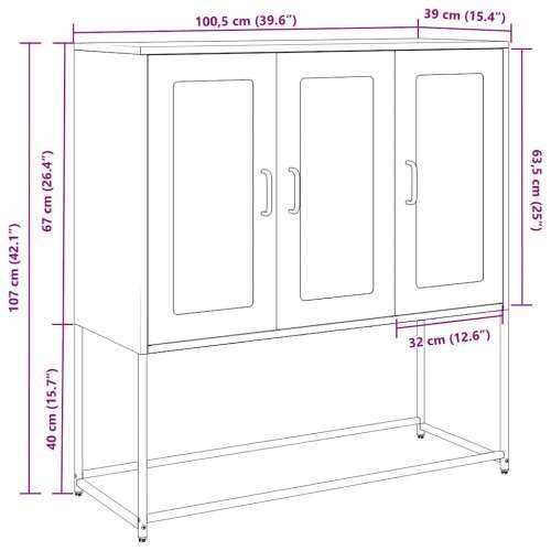 Komoda maslinastozelena 100,5x39x107 cm hladno valjani čelik - Maslinovo zelena 1 Cijena