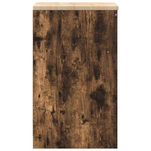 Garažni ormar za odlaganje 40x51x85 cm masivne borovine - Dimljeni hrast 40 x 51 x 85 cm 1 2 police Cijena