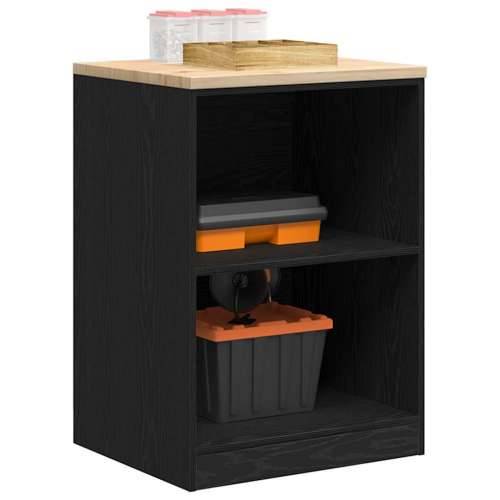 Garažni ormar za odlaganje crni 60x51x85 cm masivne borovine - Crna 60 x 51 x 85 cm 1 2 police Cijena