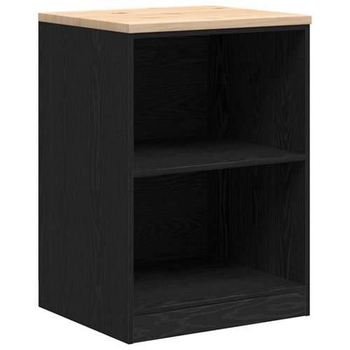 Garažni ormar za odlaganje crni 60x51x85 cm masivne borovine - Crna 60 x 51 x 85 cm 1 2 police Cijena