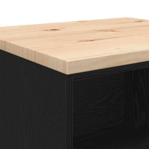 Garažni ormar za odlaganje crni 60x51x85 cm masivne borovine - Crna 60 x 51 x 85 cm 1 2 police Cijena