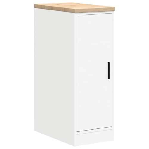 Garažni ormar za odlaganje bijeli 30x51x85 cm masivne borovine - Bijela 30 x 51 x 85 cm 1 1 drvena vrata Cijena