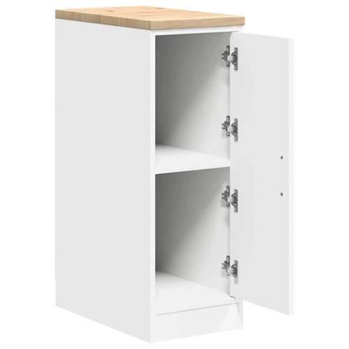 Garažni ormar za odlaganje bijeli 30x51x85 cm masivne borovine - Bijela 30 x 51 x 85 cm 1 1 drvena vrata Cijena