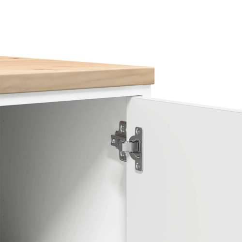 Garažni ormar za odlaganje bijeli 30x51x85 cm masivne borovine - Bijela 30 x 51 x 85 cm 1 1 drvena vrata Cijena