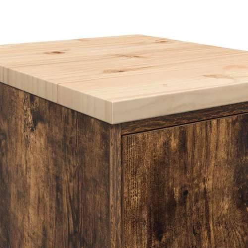 Garažni ormar za odlaganje 40x51x85 cm masivne borovine - Dimljeni hrast 40 x 51 x 85 cm 1 1 drvena vrata Cijena