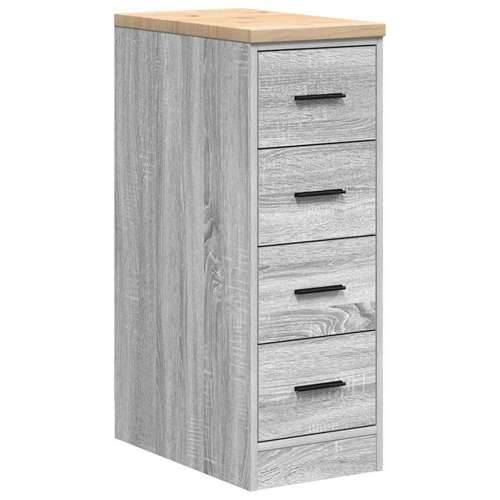 Garažni ormar za odlaganje 30x51x85 cm masivne borovine - Sivi hrast sonoma 30 x 51 x 85 cm 1 4 ladice 4 zásuvky Cijena