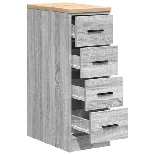 Garažni ormar za odlaganje 30x51x85 cm masivne borovine - Sivi hrast sonoma 30 x 51 x 85 cm 1 4 ladice 4 zásuvky Cijena