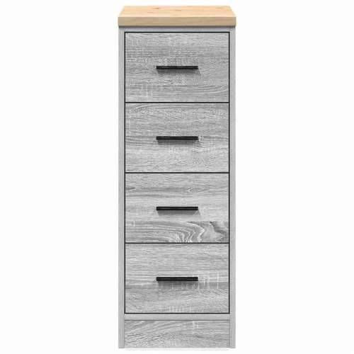 Garažni ormar za odlaganje 30x51x85 cm masivne borovine - Sivi hrast sonoma 30 x 51 x 85 cm 1 4 ladice 4 zásuvky Cijena