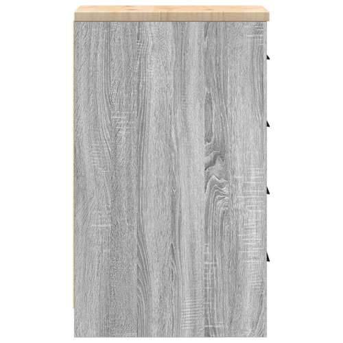 Garažni ormar za odlaganje 30x51x85 cm masivne borovine - Sivi hrast sonoma 30 x 51 x 85 cm 1 4 ladice 4 zásuvky Cijena