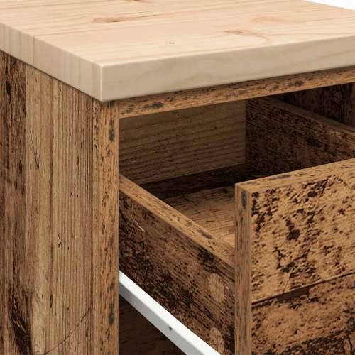 Garažni ormar za odlaganje 30x51x85 cm masivne borovine - Staro drvo 30 x 51 x 85 cm 1 4 ladice 4 zásuvky Cijena