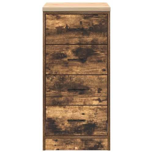 Garažni ormar za odlaganje 40x51x85 cm masivne borovine - Dimljeni hrast 40 x 51 x 85 cm 1 4 ladice 4 zásuvky Cijena