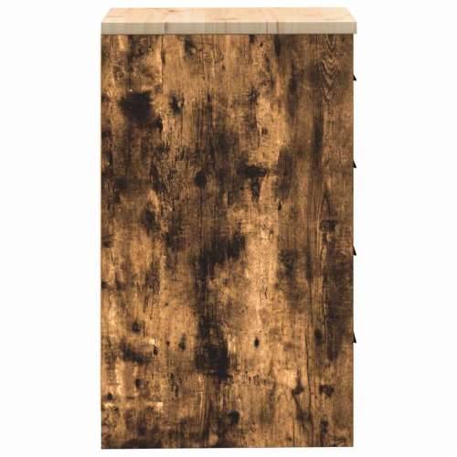 Garažni ormar za odlaganje 40x51x85 cm masivne borovine - Dimljeni hrast 40 x 51 x 85 cm 1 4 ladice 4 zásuvky Cijena
