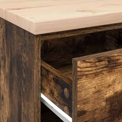 Garažni ormar za odlaganje 40x51x85 cm masivne borovine - Dimljeni hrast 40 x 51 x 85 cm 1 4 ladice 4 zásuvky Cijena