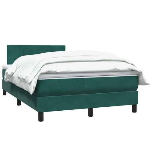 Box spring krevet s madracem tamnozeleni 120x210 cm baršunasti - Tamnozelena 120 x 210 cm Blok s kvadratima Cijena