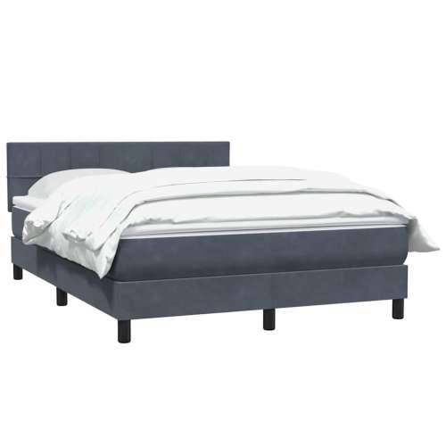 Box spring krevet s madracem tamnosivi 140x210 cm baršunasti - Tamno siva 140 x 210 cm Blok s kvadratima Cijena