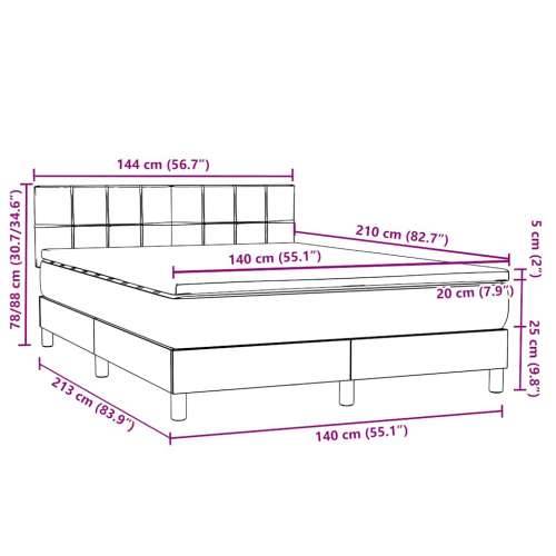 Box spring krevet s madracem tamnosivi 140x210 cm baršunasti - Tamno siva 140 x 210 cm Blok s kvadratima Cijena