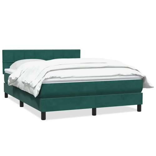 Box spring krevet s madracem tamnozeleni 140x210 cm baršunasti - Tamnozelena 140 x 210 cm Blok s kvadratima Cijena