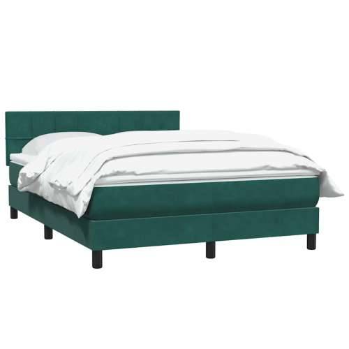 Box spring krevet s madracem tamnozeleni 140x210 cm baršunasti - Tamnozelena 140 x 210 cm Blok s kvadratima Cijena