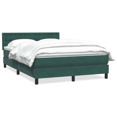 Box spring krevet s madracem tamnozeleni 140x210 cm baršunasti - Tamnozelena 140 x 210 cm gumbi Cijena