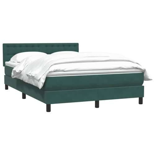 Box spring krevet s madracem tamnozeleni 140x210 cm baršunasti - Tamnozelena 140 x 210 cm gumbi Cijena