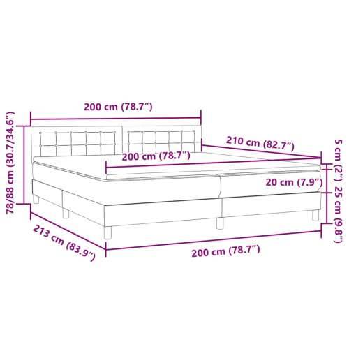 Box spring krevet s madracem tamnosivi 200x210 cm baršunasti - Tamno siva 200 x 210 cm gumbi Cijena