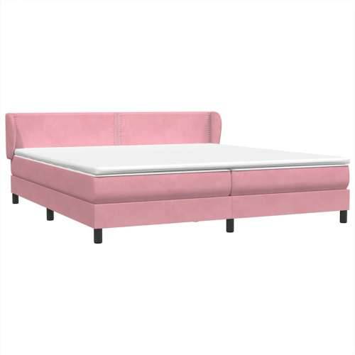 Box Spring krevet s madracima ružičasti 200x210 cm baršun - Ružičasta 200 x 210 cm Obično s čavlima Cijena